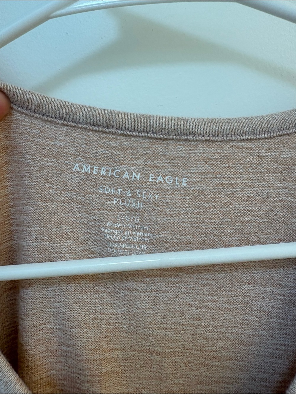 American Eagle Plush Light Mauve Knit Top - Picture 2 of 3